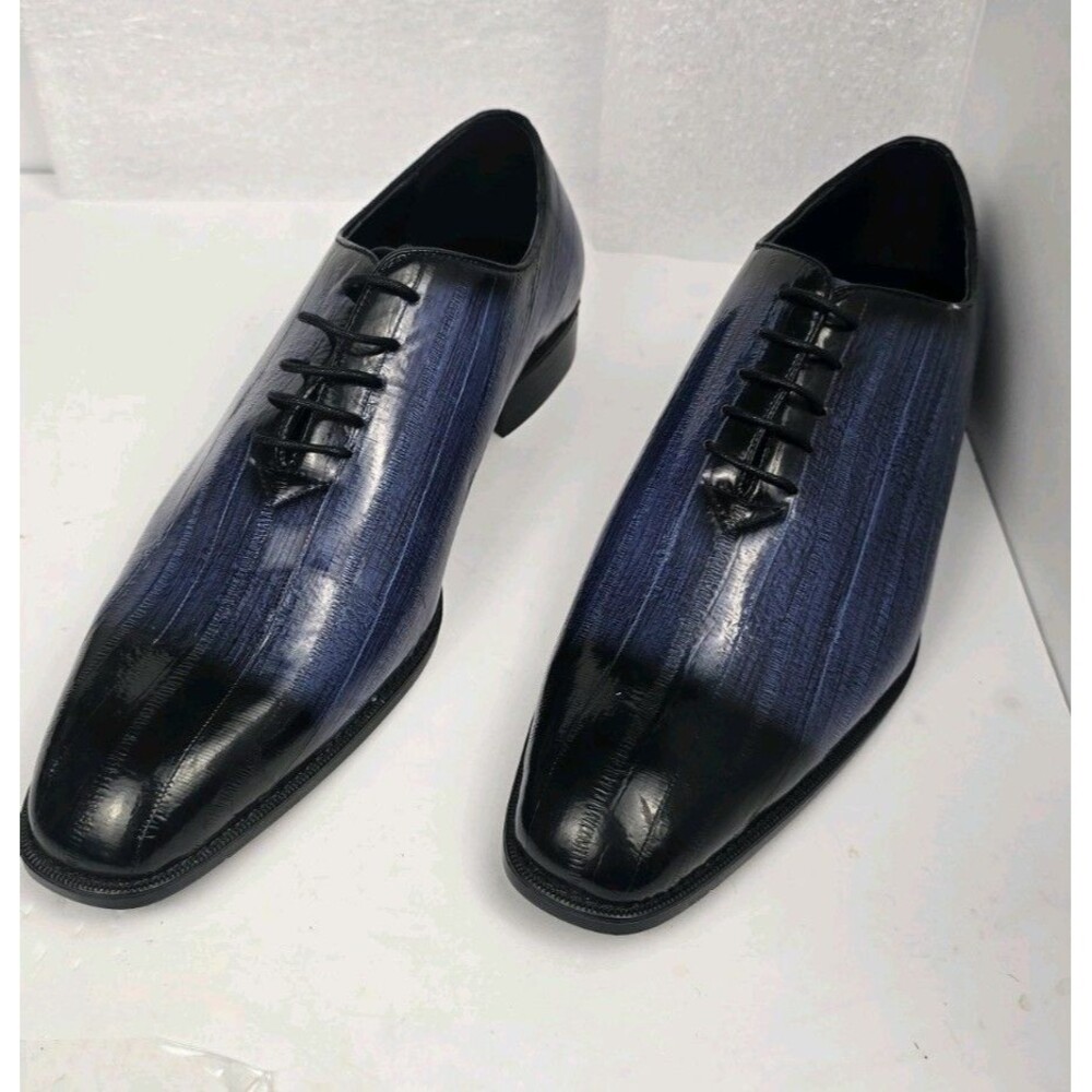 BOLANO Men's Black Navy Textured Lace Up Dress Shoes Size 13 Formal. Business
